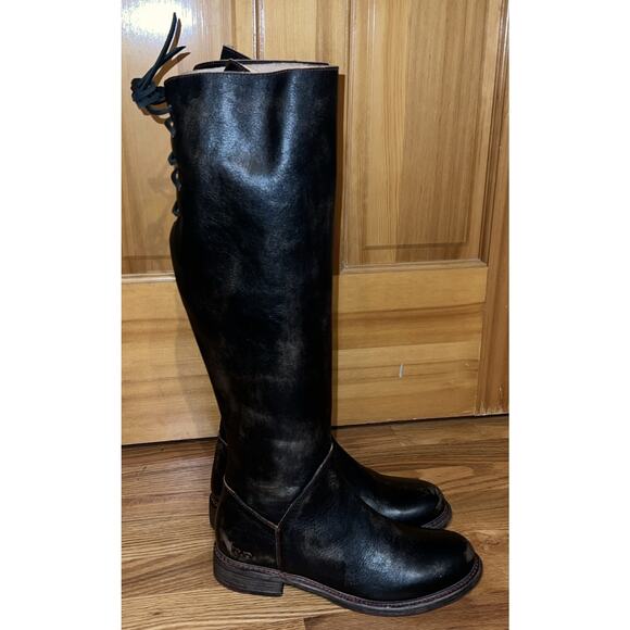 Bed Stu Black Womens Cobbler Series Heeled Tall Boots Leather Rustic 8 - Picture 12 of 15